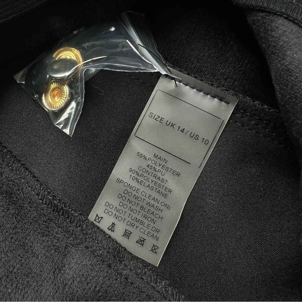 Maniere De Voir Black Flaux Leather High Rise Joggers Women’s Size US 10 - Picture 8 of 8